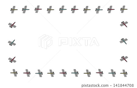 Simple and cute dragonfly illustration frame material Simple and cute dragonfly illustration frame material 141844708