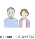 一幅插圖，描繪了一對面帶微笑、面向前方的老夫婦。 141844738