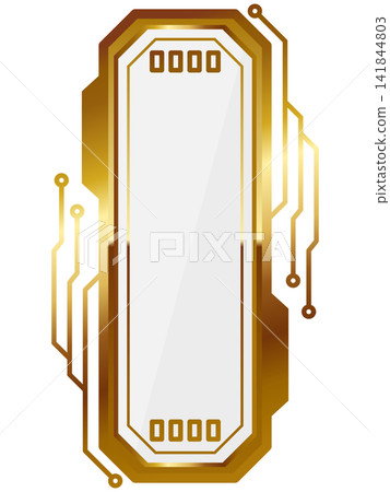 A luxurious cyberpunk frame in white and gold. A luxurious cyberpunk frame in white and gold. 141844803