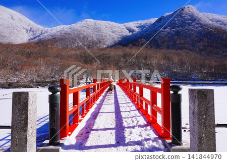 Akagi Shrine, Takubokudori Bridge, Gunma Prefecture, Mt. Akagi, Ohora Akagi Shrine, winter Akagi Shrine, Takubokudori Bridge, Gunma Prefecture, Mt. Akagi, Ohora Akagi Shrine, winter 141844970