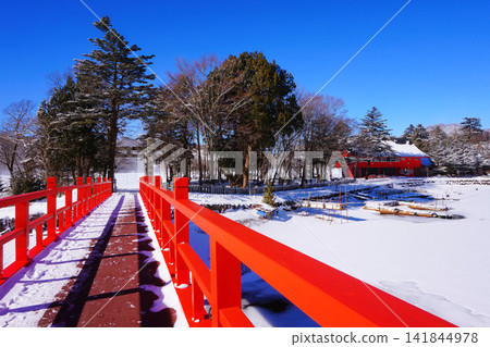 Akagi Shrine, Takubokudori Bridge, Gunma Prefecture, Mt. Akagi, Ohora Akagi Shrine, winter Akagi Shrine, Takubokudori Bridge, Gunma Prefecture, Mt. Akagi, Ohora Akagi Shrine, winter 141844978