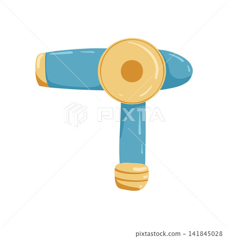 Hair dryer vector art. Retro blow dryer in 50s style. Hairdresser, stylist and beauty salon hair blower vector illustration. Vintage isolated hand drawn sticker for print or web. Hair dryer vector art. Retro blow dryer in 50s style. Hairdresser, stylist and beauty salon hair blower vector illustration. Vintage isolated hand drawn sticker for print or web. 141845028