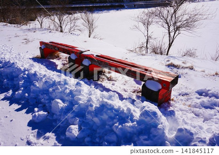 Akagi Shrine, Woodpecker Bridge, Old Bridge, Bench, Reuse, Gunma Prefecture, Mount Akagi, Odora Akagi Shrine, Winter Akagi Shrine, Woodpecker Bridge, Old Bridge, Bench, Reuse, Gunma Prefecture, Mount Akagi, Odora Akagi Shrine, Winter 141845117