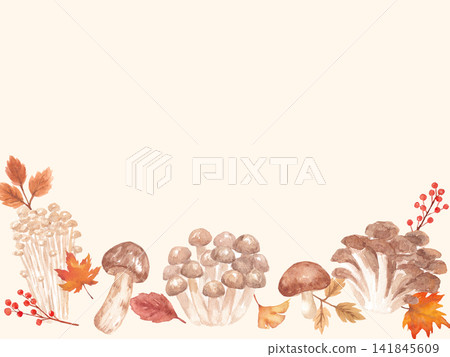 水彩蘑菇畫框 水彩蘑菇畫框 141845609