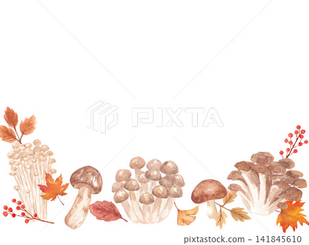 Watercolor mushroom frame Watercolor mushroom frame 141845610