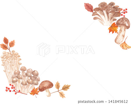 Watercolor mushroom frame Watercolor mushroom frame 141845612