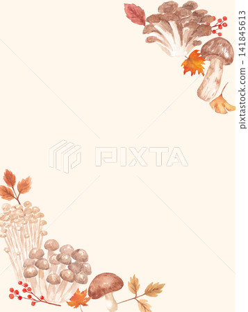 Watercolor mushroom frame Watercolor mushroom frame 141845613