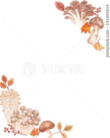 水彩蘑菇畫框 水彩蘑菇畫框 141845614