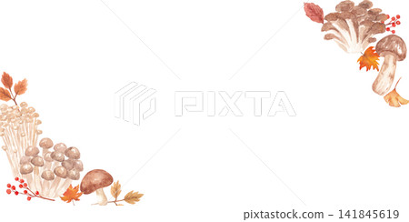 Watercolor mushroom frame Watercolor mushroom frame 141845619