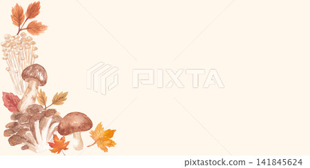 Watercolor mushroom frame Watercolor mushroom frame 141845624