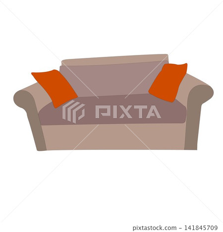 brown color sofa illustration vector brown color sofa illustration vector 141845709
