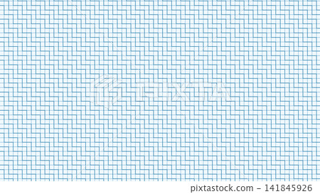 Seamless white background with a fine blue geometric zigzag grid pattern, perfect for technical drawing or digital textures. 141845926