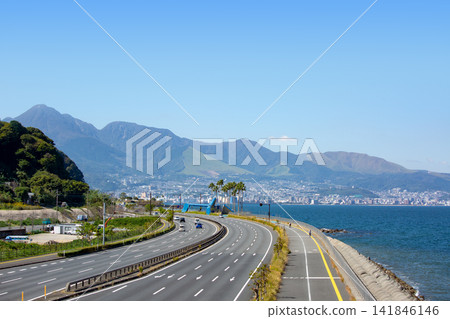 Beppu Bay Mountain Range and Beppu National Highway Beppu Bay Mountain Range and Beppu National Highway 141846146