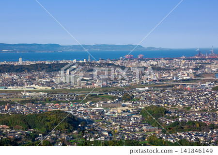 大分縣市區,別府灣和國都半島的景色 大分縣市區,別府灣和國都半島的景色 141846149