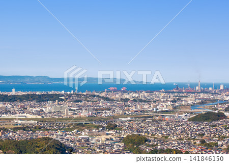 大分縣市區,別府灣和國都半島的景色 大分縣市區,別府灣和國都半島的景色 141846150