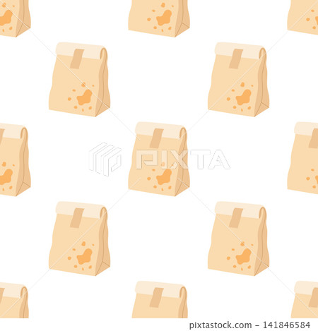 seamless pattern with kraft paper food bags 141846584