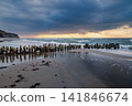 Donskoye beach at sunset of Baltic Sea. Kaliningrad region, Russia 141846674