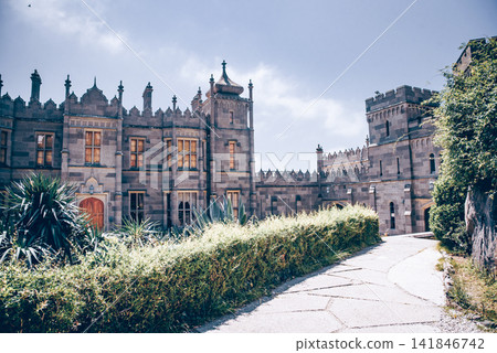 Alupka, Crimea, Vorontsov Palace historic museum on Black Sea coast 141846742