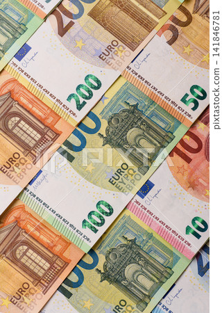 Paper cash euro as a means of payment and exchange in Europe. Euro banknotes Paper cash euro as a means of payment and exchange in Europe. Euro banknotes 141846781