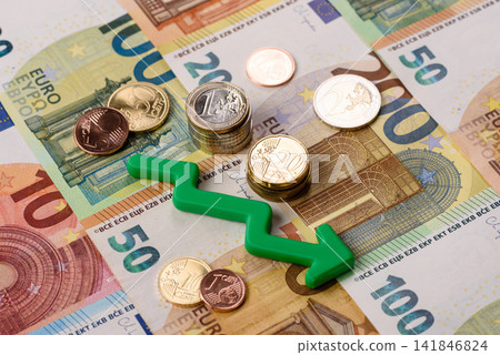 Paper cash euro as a means of payment and exchange in Europe. Euro banknotes 141846824