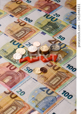 Paper cash euro as a means of payment and exchange in Europe. Euro banknotes Paper cash euro as a means of payment and exchange in Europe. Euro banknotes 141846831