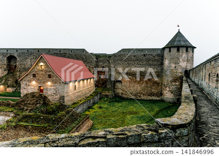 Ivangorod Fortress old town stone heritage fortification building, Russia Ivangorod Fortress old town stone heritage fortification building, Russia 141846996