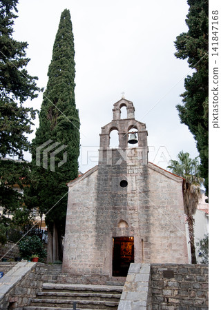 Montenegro Orthodox Church Dome and Christian Cross in Petrovac Montenegro Orthodox Church Dome and Christian Cross in Petrovac 141847168