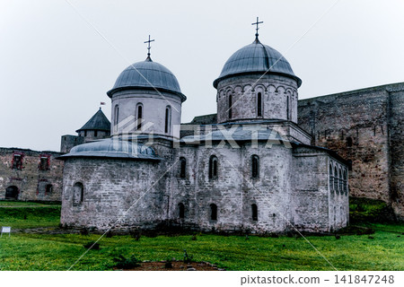 Ivangorod Fortress old town stone heritage fortification building, Russia Ivangorod Fortress old town stone heritage fortification building, Russia 141847248