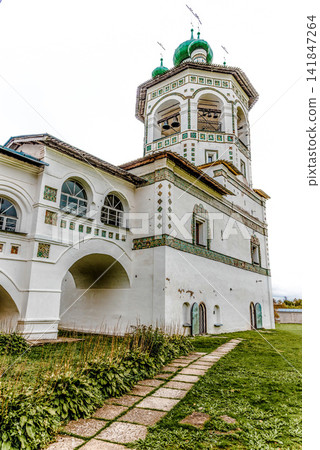 Nikolo-Vyazhishchsky orthodox Monastery temple in Novgorod region, Russia 141847264