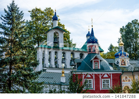Pechory, Russia, Holy Dormition Pskov-Pechersk Monastery temple Pechory, Russia, Holy Dormition Pskov-Pechersk Monastery temple 141847288