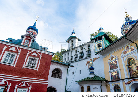 Pechory, Russia, Holy Dormition Pskov-Pechersk Monastery temple Pechory, Russia, Holy Dormition Pskov-Pechersk Monastery temple 141847289