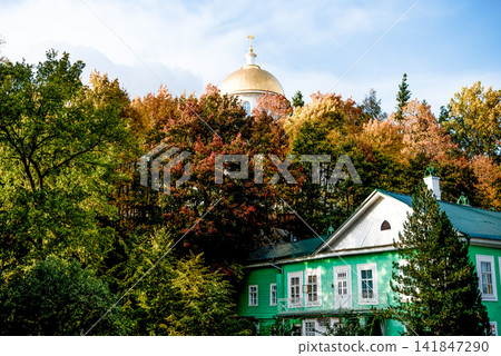 Holy Dormition Pskov-Pechersk Monastery orthodox temple church, Pechory, Russia Holy Dormition Pskov-Pechersk Monastery orthodox temple church, Pechory, Russia 141847290