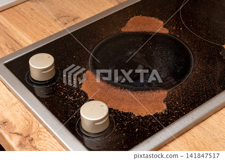 Coffee ran away from turk cezve, caffeine soot kitchen cooker, cooking incident Coffee ran away from turk cezve, caffeine soot kitchen cooker, cooking incident 141847517