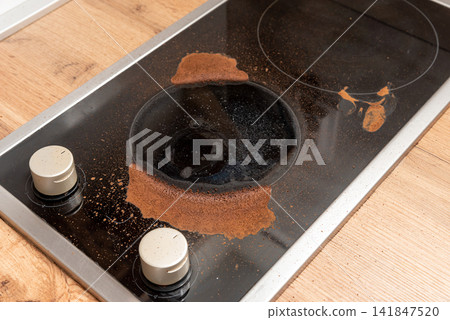 Coffee ran away from turk cezve, caffeine soot kitchen cooker, cooking incident Coffee ran away from turk cezve, caffeine soot kitchen cooker, cooking incident 141847520