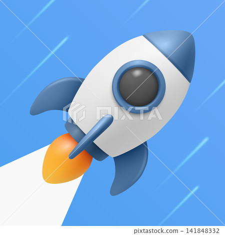 Startup Rocket Launch Vector Illustration. Startup Business Concept. Startup Growth Banner with Blue 3d Flying Rocket in Clouds. Innovation, Investment, Company Launch, Entrepreneurship Startup Rocket Launch Vector Illustration. Startup Business Concept. Startup Growth Banner with Blue 3d Flying Rocket in Clouds. Innovation, Investment, Company Launch, Entrepreneurship 141848332
