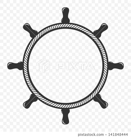 Ship Wheel Frame, Vector Illustration. Nautical Badge and Round Emblem Border in Solid and Outline Style. Circular Maritime Logo Template Isolated Ship Wheel Frame, Vector Illustration. Nautical Badge and Round Emblem Border in Solid and Outline Style. Circular Maritime Logo Template Isolated 141848444