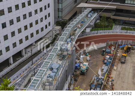 A view overlooking the urban development construction site in Takanawa. A view overlooking the urban development construction site in Takanawa. 141848842