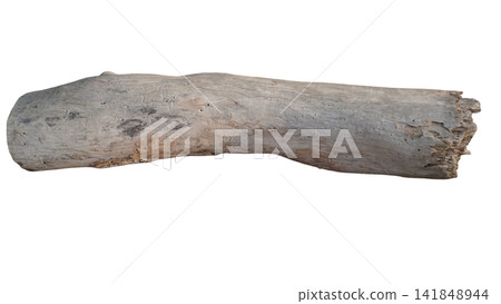 Rustic weathered textured driftwood timber log isolated on clean white background, nature concept Rustic weathered textured driftwood timber log isolated on clean white background, nature concept 141848944