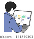 People who choose from a selection of options (business professionals who compare and consider options on a computer) 141849303