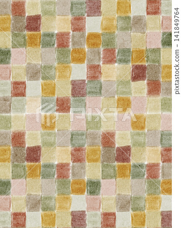 Autumn Checkered Watercolor Background With Hand Painted Squares Autumn Checkered Watercolor Background With Hand Painted Squares 141849764