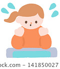 Illustration of a girl washing her face 141850027