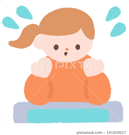 一個女孩洗臉的插圖 一個女孩洗臉的插圖 141850027