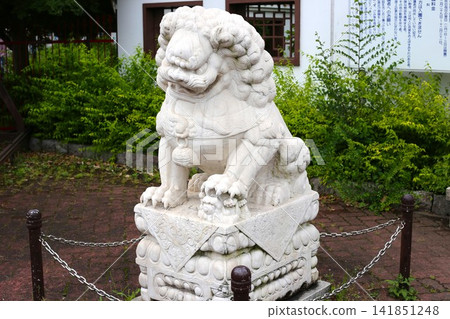 Lion statue at the entrance of Shenxiu Garden Lion statue at the entrance of Shenxiu Garden 141851248