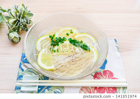 Cold lemon somen noodles Cold lemon somen noodles 141851974