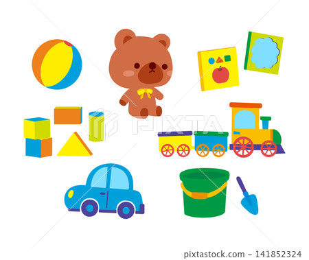 A cute toy set in vivid colors A cute toy set in vivid colors 141852324