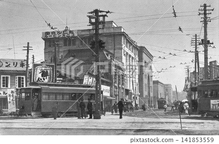 Old photograph, 1931-1933, Hiroshima before the atomic bombing, Kamiyacho intersection. 141853559