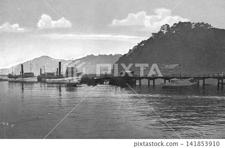 Old photograph, 1931-1933, Hiroshima before the atomic bombing, Ujina Port (present-day Hiroshima Port). Old photograph, 1931-1933, Hiroshima before the atomic bombing, Ujina Port (present-day Hiroshima Port). 141853910
