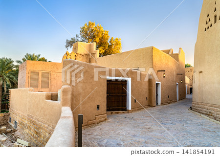 Traditional Najdi mud brick architecture at At-Turaif in Diriyah, Saudi Arabia Traditional Najdi mud brick architecture at At-Turaif in Diriyah, Saudi Arabia 141854191