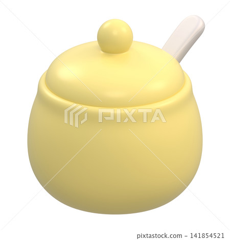 A stylized 3D illustration of a sugar pot with a transparent background. A stylized 3D illustration of a sugar pot with a transparent background. 141854521