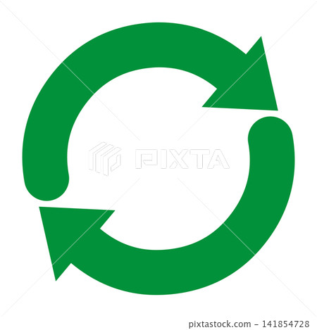 Circular arrow: A circular arrow with two green arcs. Circular arrow: A circular arrow with two green arcs. 141854728